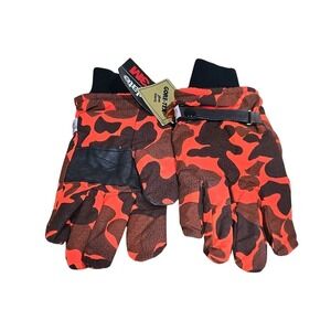 Vintage Thinsulate Thermal Insulation BOSS Gore-Tex Orange Camo L Gloves Mens